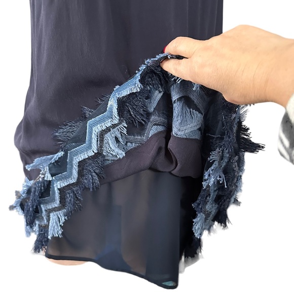 Maeve -Anthropologie gorgeous navy blue dress in size 0. Beautiful detailing - Picture 10 of 16